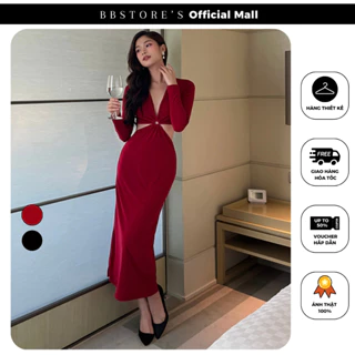 Đầm Body Tay Dài Dự Tiệc Cổ V Cutout Eo Gợi Cảm BBSTORE'S -D2825