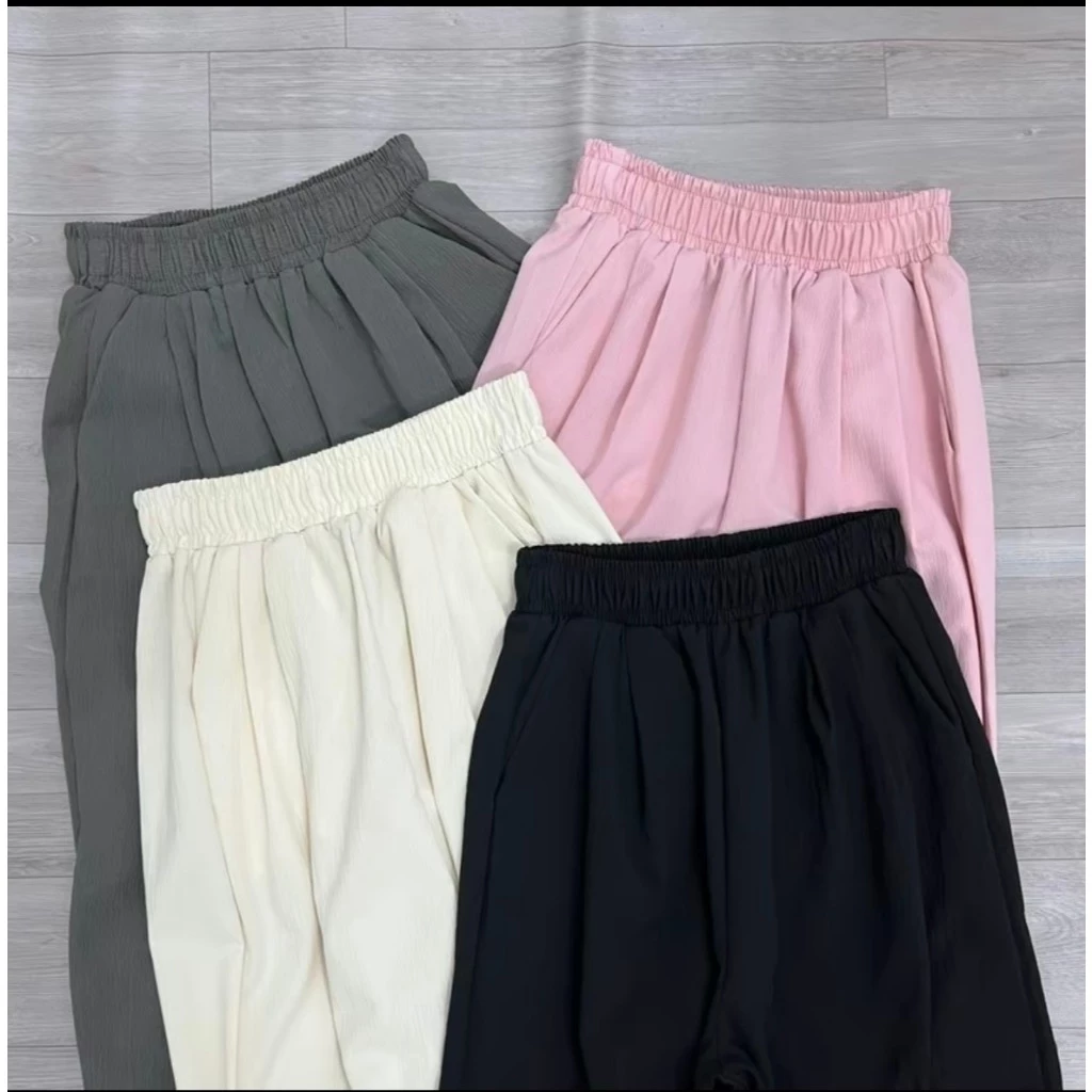 [Combo 2 quần] Quần Ống Rộng Chất Đũi Cạp Chun Lưng Cao dài 95-104cm phong cách nhật chất nhẹ -mát Lên Dáng Siêu Xinh