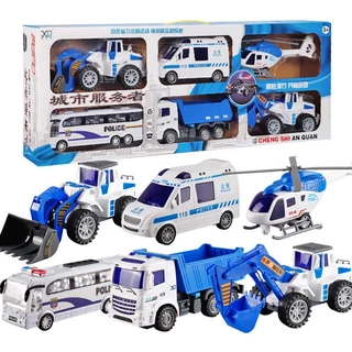 Xe lẻ từ set 6 xe TOYSHOP cứu hỏa c sát q sự nhiều mẫu mã bất kỳ