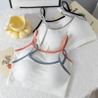 Áo bra dáng lửng kèm mút mỏng - Bra nữ cotton gân tăm mềm mại, lưng thun ôm dáng ZANABRA B7868