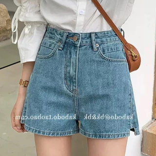 Quần Short Jeans Nữ , Quần Đùi Denim Màu Xanh Trẻ Trung Giản Dị L006