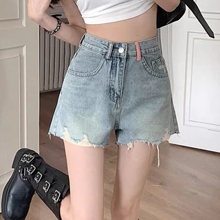 Quần Short Nữ , Quần Đùi Jeans Nữ Phối Túi Sau Thêu Tua Rua Hot Trend Cá Tính 2024 L21