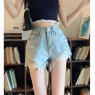 Quần Đùi Jeans Nữ , Quần Short Nữ Chất Liệu Denim Tua Rua Phong Cách Sexy BayBy L011