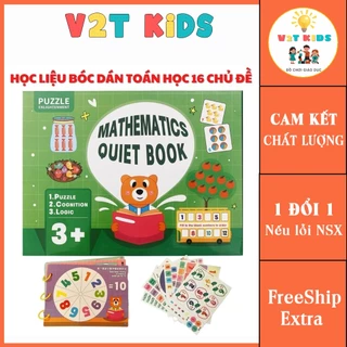 Học Liệu Toán Học Thông Minh Đầu Đời Cho Bé Mathematics Quiet Book - Đồ chơi bóc dán Montessori - Sách Bóc Dán Toán Học