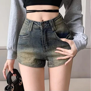 Quần Short Jeans Nữ , Quần Đùi Nữ Cạp Cao Phong Cách Cute Phô Mai Que L001