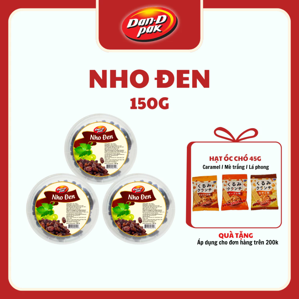 Nho đen nhập khẩu ăn vặt 150g Dan D Pak