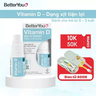 Vitamin D 400IU dạng xịt cho bé Better You Daily Oral Spray hỗ trợ hấp thu canxi, giúp xương chắc khỏe