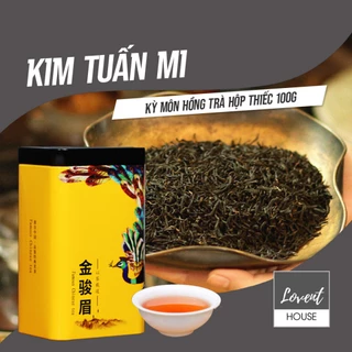 Kỳ Môn Hồng Trà Kim Tuấn Mi, Hộp Khổng Tước 80g thơm mùi trái chín danh trà Phúc Kiến - Lovent House