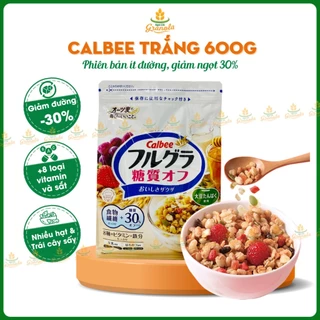 [MỚI T1/25] Ngũ cốc Calbee Trắng Ít Đường Ăn Kiêng Giảm Cân Nhật Bản Mix Sữa Chua Hoa Quả Ăn Sáng Gói 600G (Hạt Ngon)