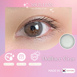 Lens cận màu Dollface Gray Gdia14mm Dòng kính áp tròng cận 0~6 độ SSon Lens