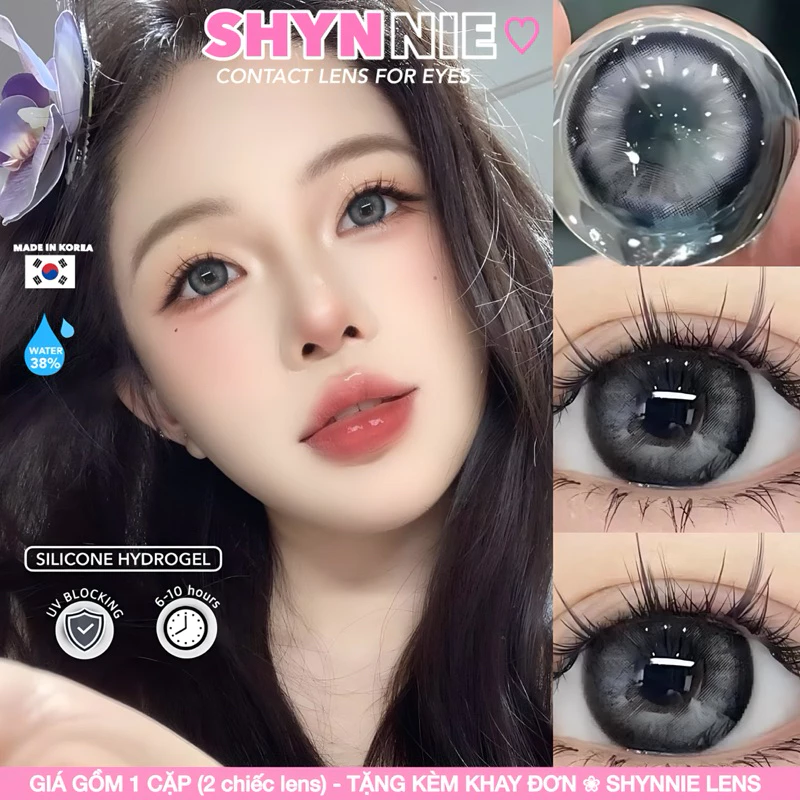 ✨(𝗚𝗜𝗔́ 𝟭 𝗖𝗔̣̆𝗣 - 𝗖𝗔̣̂𝗡 𝗧𝗨̛̀ 𝟬-𝟲 Đ𝗢̣̂) LENS GRAY - Xám tro tây nhẹ DOUYIN 14.5MM phù hợp makeup, kỷ yếu ❤ - SHYNNIE LENS