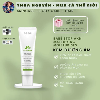 Kem dưỡng ẩm kiềm dầu giảm mụn BABE Stop AKN Mattifying Moisturiser