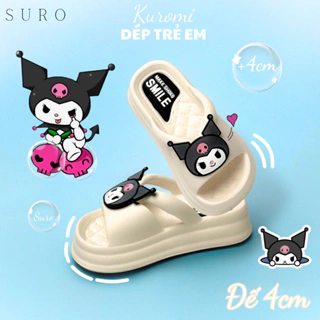 Dép Lê Cho Bé- KUROMI EVA Đế Cao 4CM Dép Quai Ngang Siêu Nhẹ Siêu Êm