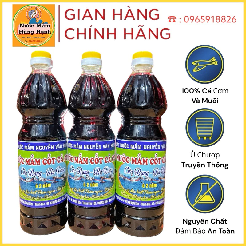 Nước Mắm Hùng Hạnh. Ba Làng Thanh Hoá loại Ủ 2 năm