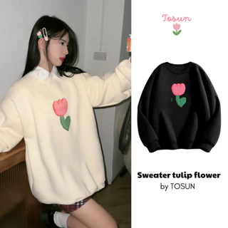 Áo sweater Tulip nỉ bông form rộng tay bồng unisex TOSUN S03