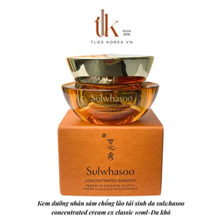 Kem dưỡng nhân sâm chống lão tái sinh da sulwhasoo concentrated cream ex classic 10ml-Da khô