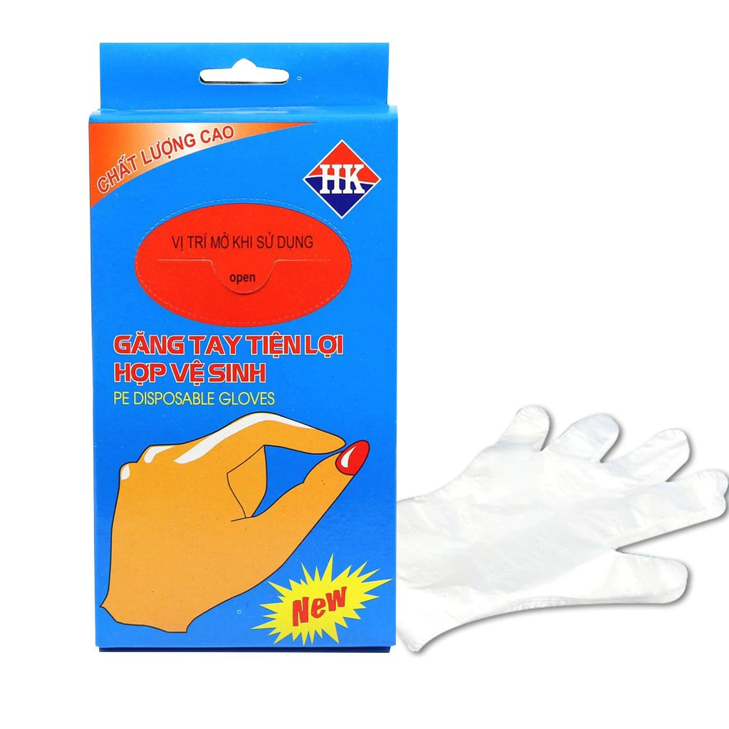 Combo 2 hộp Găng tay nilon dùng 1 lần siêu dai Hộp 100c
