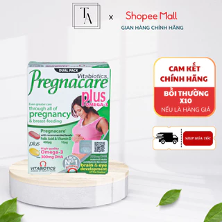 Viên Uống Cho Mẹ Bầu Vitabiotics PREGNACARE PLUS OMEGA-3 Tăng Cường Sức Khỏe Nâng Cao Đề Kháng