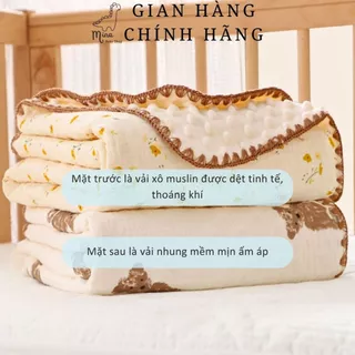 Chăn cho bé sơ sinh Mina cao cấp, chăn xô muslin hạt đậu mềm mại thoáng khí