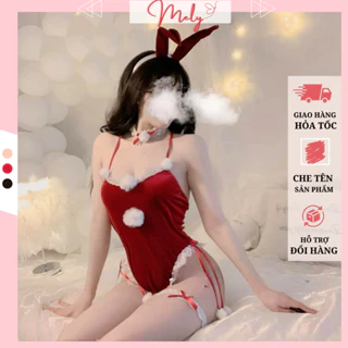 Bộ đồ ngủ Cosplay Sexy Thỏ Nhung Cao cấp 3 Màu Siêu Quyến Rũ Kèm Bờm Tai Thỏ C169