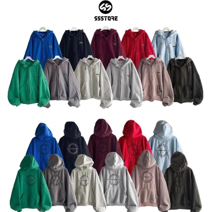 Áo khoác ngoài, áo Hoodie From Boxy Dessuu thêu logo trước ngực form rộng dành cho nam nữ