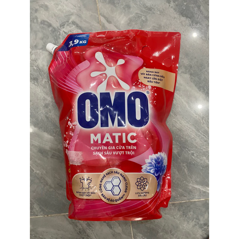 Nước giặt Omo Matic cửa trên  túi 3.9kg ( mẫu mới )