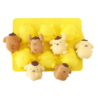 SG - Khuôn silicon hình con chó pompompurin đáng yêu 6 ô làm bánh pudding socola thạch rau câu