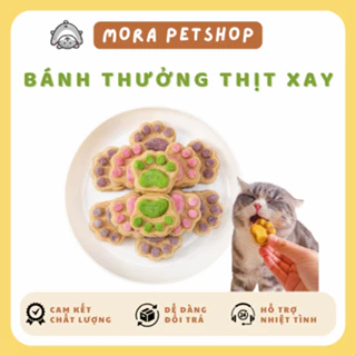 Bánh thưởng cho mèo, bánh thịt sấy hình chân mèo giàu dinh dưỡng, tiêu búi lông, làm sạch răng miệng