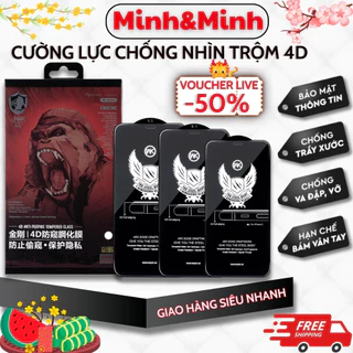 Kính Cường Lực Chống Nhìn Trộm KK 4D KTMStore Full Màn 7plus/8/8plus/x/xs/xs max/11/12 pro/11 13 14 promax 15promax