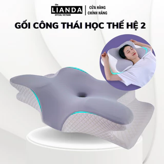 Gối Công Thái Học thế hệ 2 LIANDA Hỗ Trợ Kê Tay Và Giảm Đau Cổ Vai Gáy Cho Người Nằm Cao Và Thấp