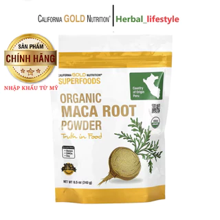 Bột Maca hỗ trợ sinh lý,California Gold Nutrition,SUPERFOODS-Organic Maca Root Powder,8.5oz (240 g)