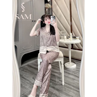 Bộ lụa pijama SAM luxury tay ngắn quần dài lịch sự và sang trọng