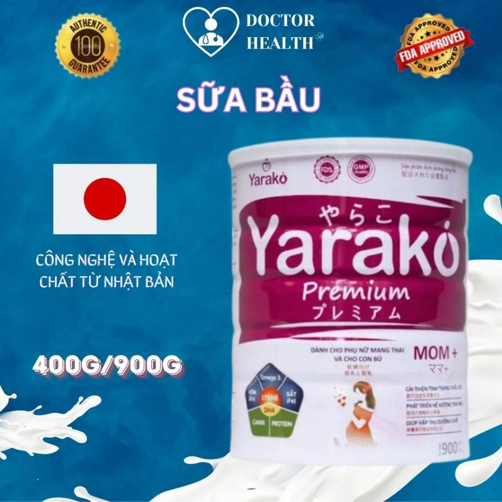 Sữa Bầu Sữa Cho Bà Bầu YARAKO PREMIUM MOM+ Dinh Dưỡng Chuyên Biệt Cho Thai Kỳ Và Sau Sinh Chính Hãng