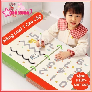 Tập Tô Vẽ Thông Minh Xóa Được 64 Trang Tặng 6 Bút, Học Liệu Montessori Đồ Chơi Giáo Dục Cho Bé 2 3 4 5 Tuổi