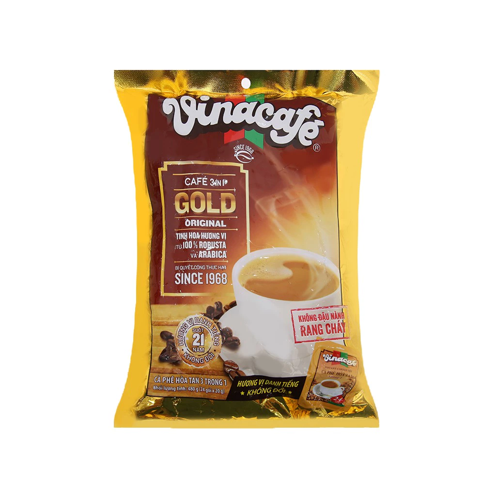 VINACAFE Cà phê sữa Gold Original bịch 480g (24gói x 20g)