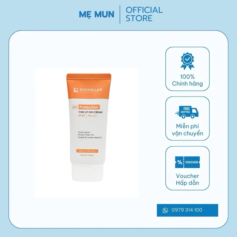 Kem chống nắng KyungLab Tone Up Sun Cream SPF50+ PA++++ 50ml , Dưỡng Trắng Nâng Tone, da trắng hồng tự nhiên