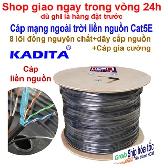 100m Cáp mạng ngoài trời liền nguồn Cat5E lõi đồng chống nhiễu FTP