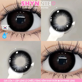 ✨(𝗖𝗔̣̂𝗡 𝗧𝗨̛̀ 𝟬-𝟲 Đ𝗢̣̂) Lens mắt màu BLACK trong giãn nhẹ 14.2mm tự nhiên - kính áp tròng SHYNNIE LENS 🩵