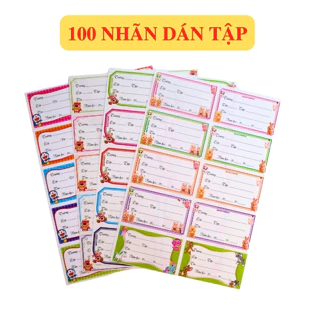 100 nhãn tập học sinh ô lớn có keo