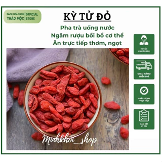 Kỷ Tử Đỏ (CÂU KỈ TỬ) 100gr Sấy Khô Quả To Đỏ Đều Giúp Đẹp Da, Bổ Máu, Dễ Ngủ, Sáng Mắt