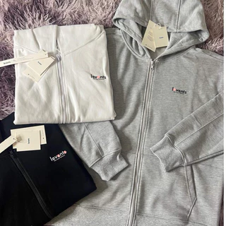 Áo Khoác Hoodie Zip Le Ven Mini Logo Đen/ Xám/ Trắng/ Oliu vải nỉ fabric/ nỉ chân cua unisex oversize full tag(kèm quà)