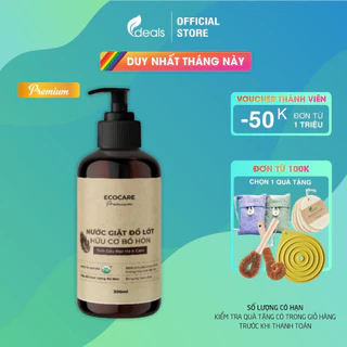 [Premium] Nước giặt đồ lót hữu cơ cao cấp Bồ hòn Ecocare tinh dầu Bạc Hà & Cam - Chai 300ml