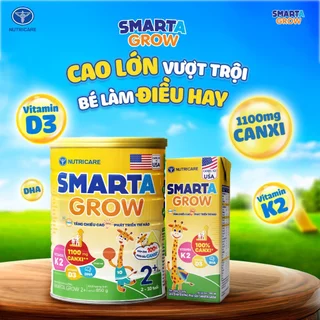 Sữa Bột SMARTA GROW Nutricare Giúp Bé Tăng Cân Tăng Chiều Cao Phát Triển Trí Não Và Hấp Thu Từ 1-10 Tuổi (Lon 400G/850G)