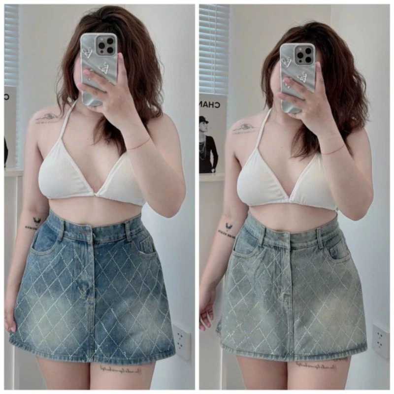 [Bigsize 60_90kg] Quần váy jean đá mã 529