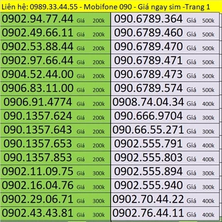 Sim Mobifone đầu số 090 - Các sim Mobifone thời đầu của nhà mạng Mobifone