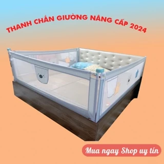 Thanh chắn giường bản cao cấp nâng hạ từng bên, Quây giường BabyShark