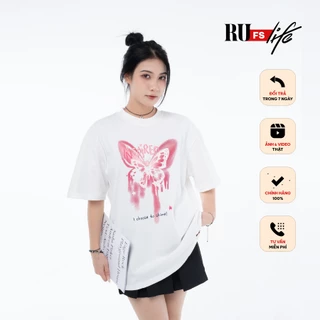 Áo Phông Nữ In Hình Unisex oversize Shining Butterfly T-Shirt Chất Liệu Cotton Cao Cấp