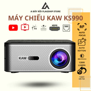 Máy chiếu mini KAW-KS990 điều khiển giọng nói hỗ trợ video 4k, hình chiếu siêu nét, siêu sáng