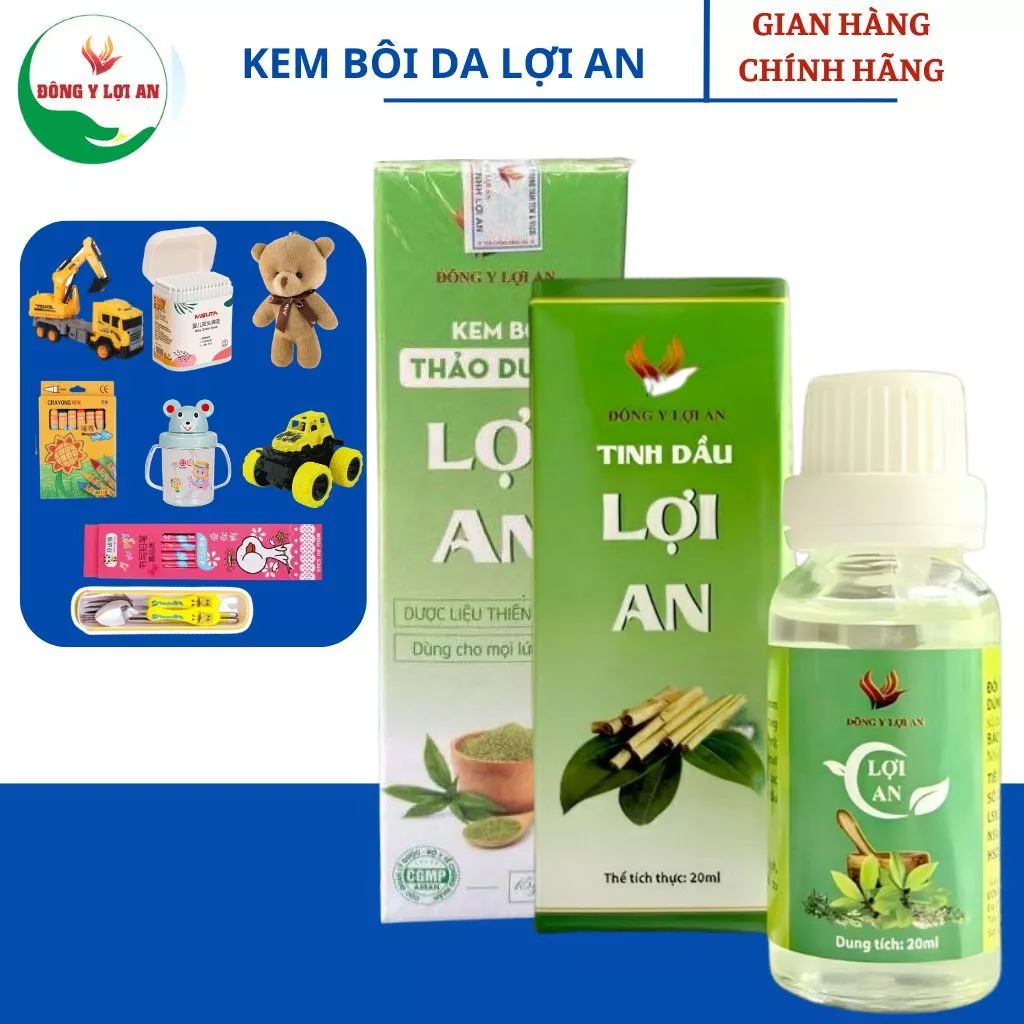 Combo Tinh Dầu Lợi An Và Kem Bôi Da Lợi An