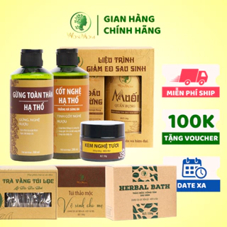 [ Giảm 100K - Đơn 879K ]  Bộ ở cữ siêu tiết kiệm Wonmom loại 2 ( Dưỡng da mặt - body - giảm eo - xông hơi - lợi sữa )